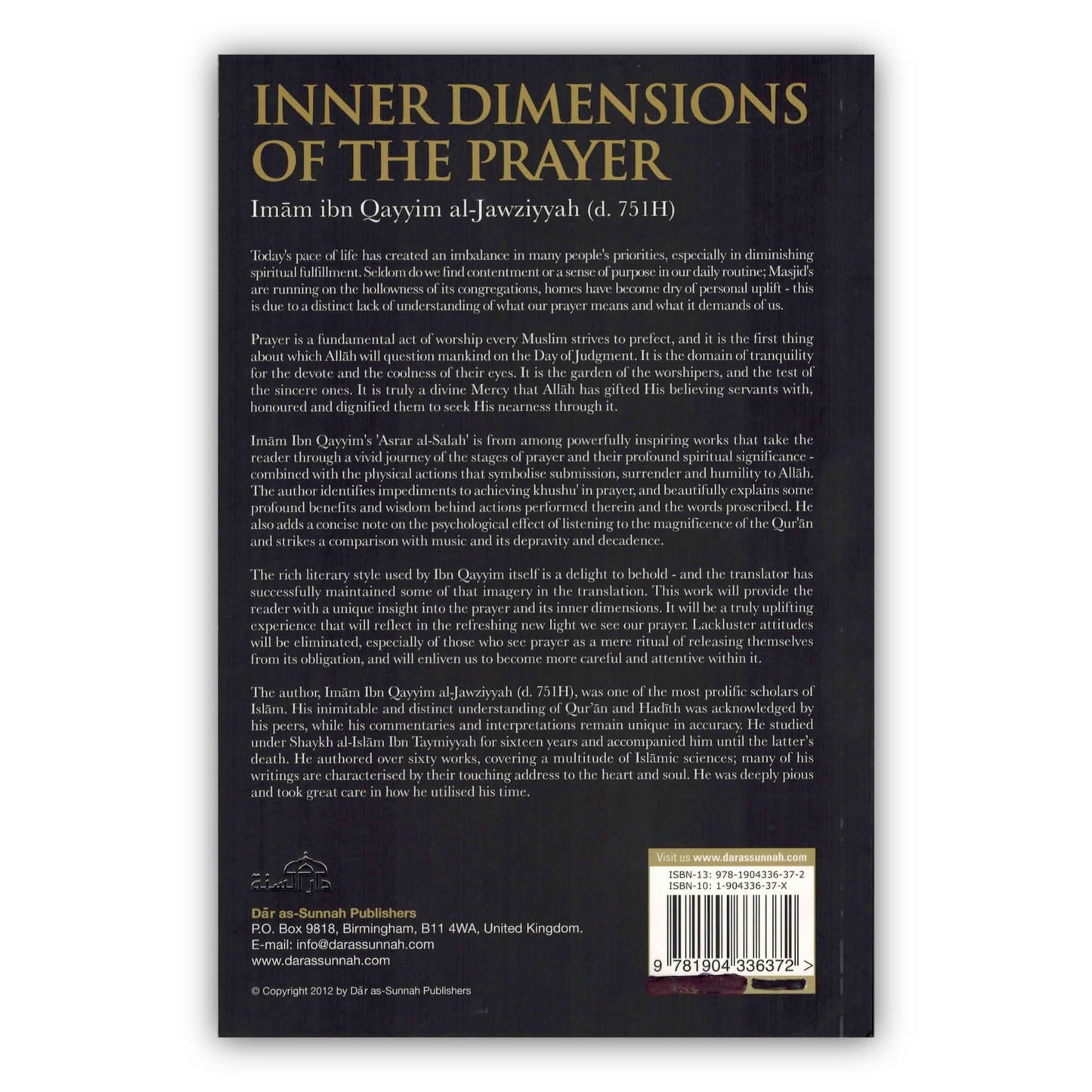 Inner Dimensions of the Prayer By Imam Ibn Qayyim al-jawziyyah