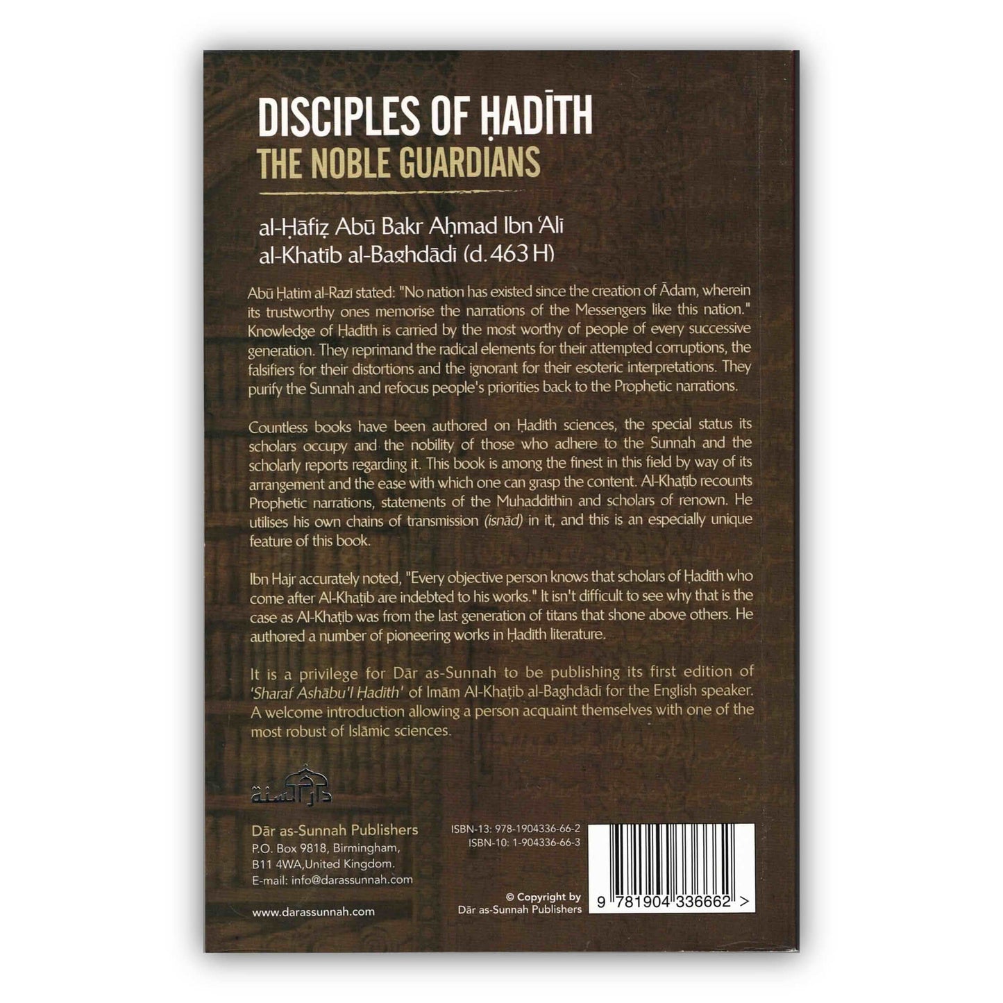 Disciples of Hadith: The Noble Guardians by Imam Al-Khatib al-Baghdadi