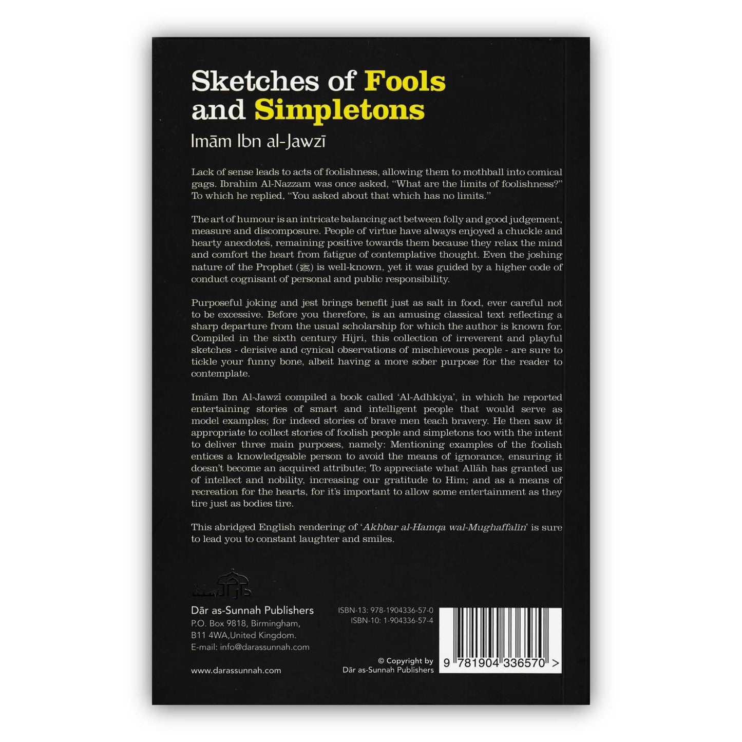 Sketches Of Fools And Simpletons By Abul-Faraj Ibn al-Jawzi